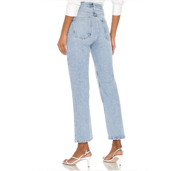 AGOLDE Ripley High Rise Straight Leg Ankle Jeans in Riptide Size 25 Button Fly - Picture 2 of 12